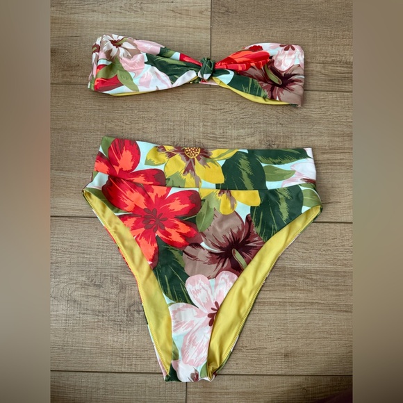 aerie Other - Aerie Yellow Floral Bikini Set